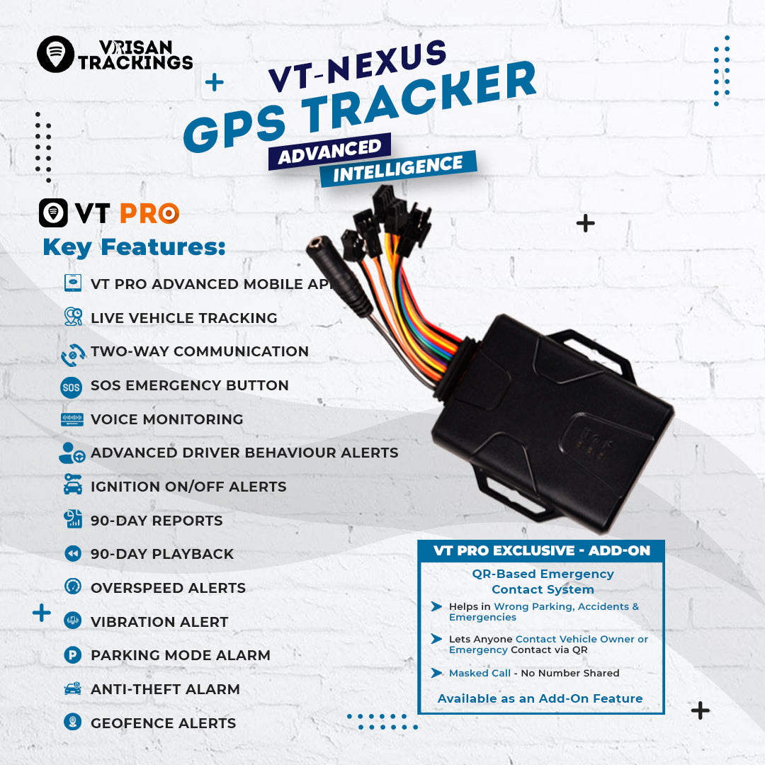 VT Nexus – Premium Wired GPS Tracker with Two-Way Communication & Driver Behavior Monitoring (VT PRO App)