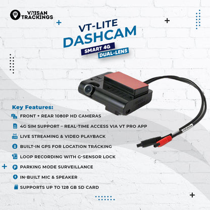 VT Dashcam Lite – Smart 4G Dual-Lens GPS Dashcam