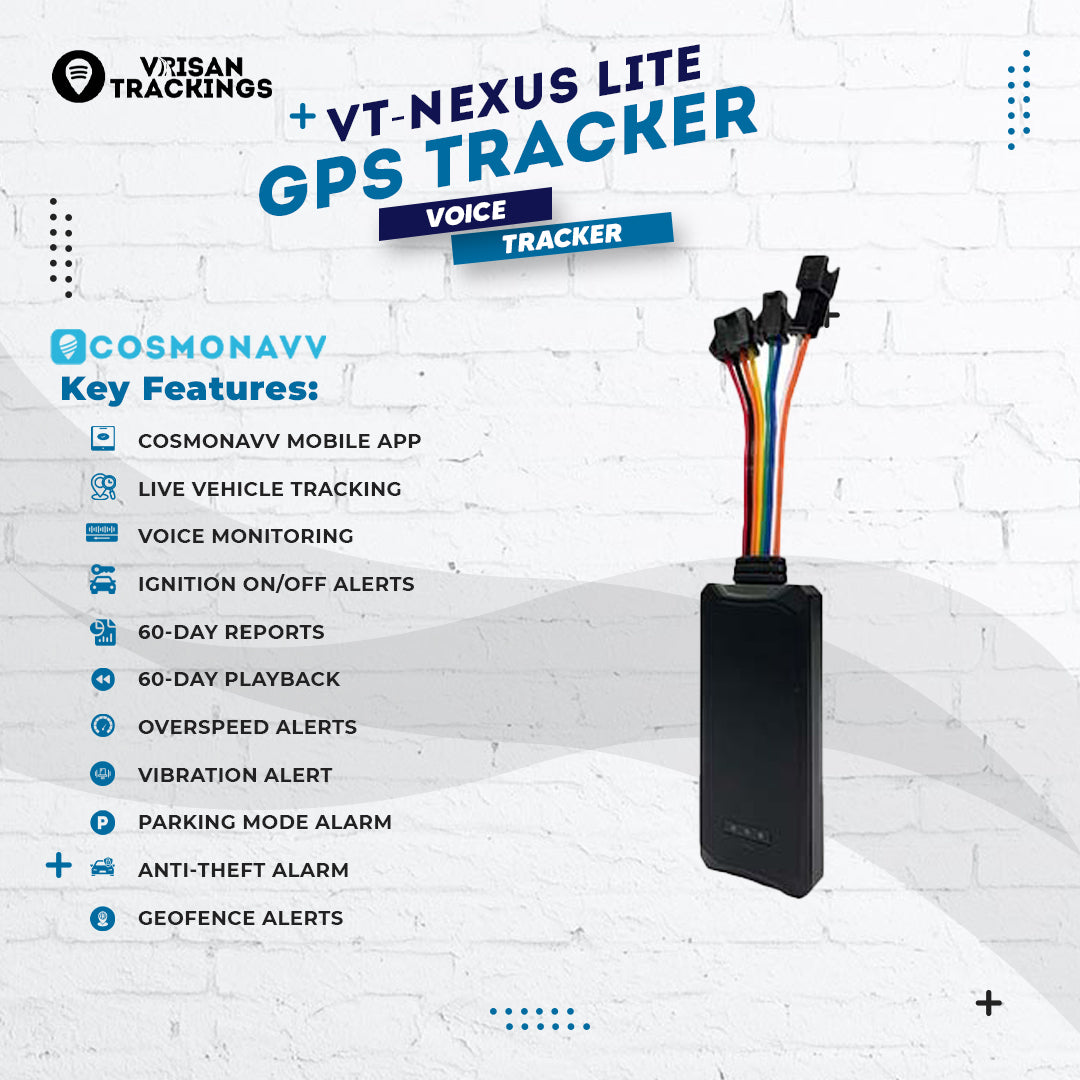 VT Nexus Lite – Advanced Wired GPS Tracker with Voice Monitoring (COSMONAVV App)