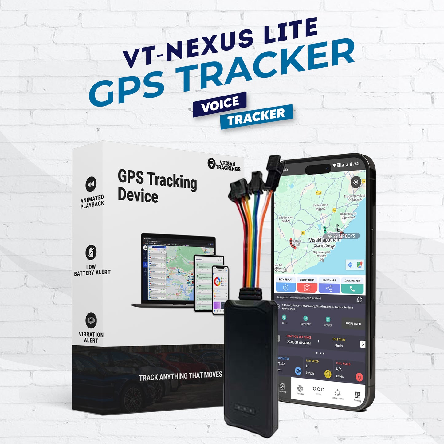 VT Nexus Lite – Advanced Wired GPS Tracker with Voice Monitoring (COSMONAVV App)